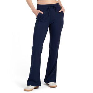CREAM YOGA Navy Sky Ribbed Flare Pants